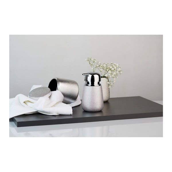 Керамична чаша за четка за зъби в сребристо Glimma - Wenko-image-1