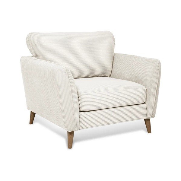 Бяло кресло от рипсено кадифе Paris – Scandic