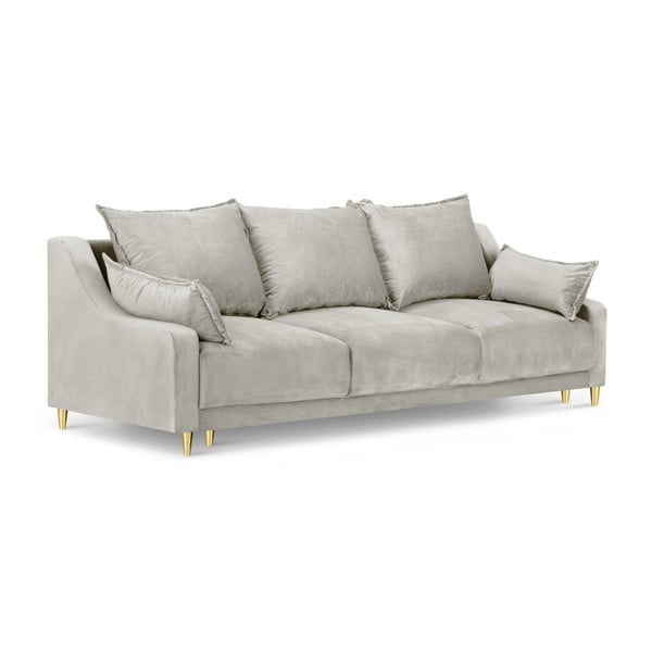 Бежов разтегателен диван с място за съхранение Pansy, 215 cm - Mazzini Sofas