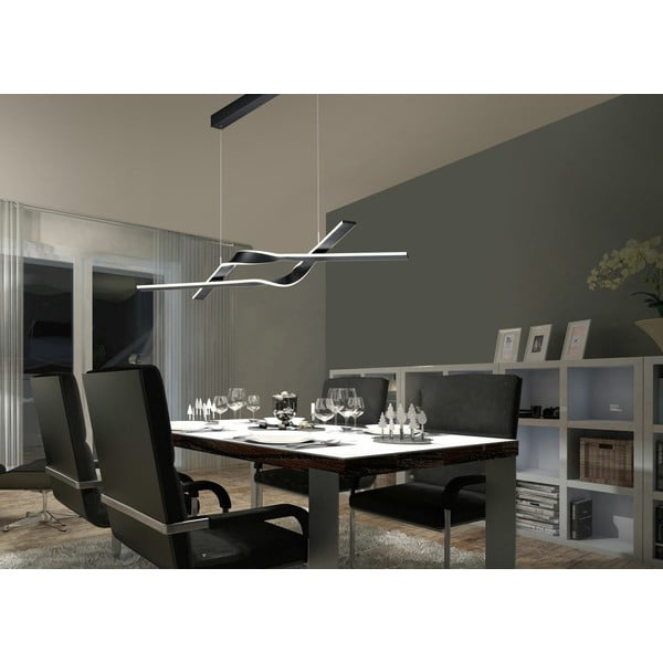 Черно LED висящо осветително тяло с метален абажур Cicenza – CINQUE-image-1