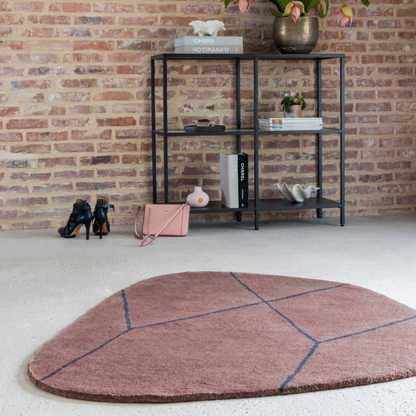 Розов вълнен килим 120x154 cm Shape - Mette Ditmer Denmark-image-1