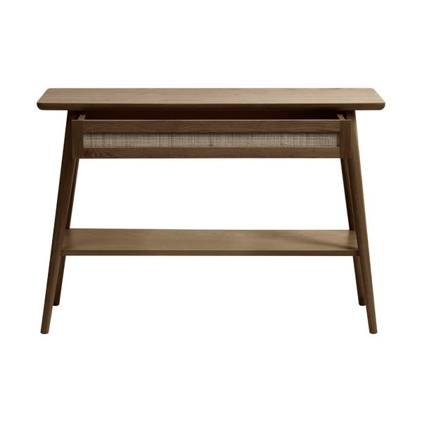 Кафява конзолна маса с дъбов плот 40x110 cm Barrali – Unique Furniture-image-1