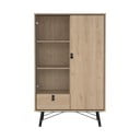 Витрина от дъбов декор  в естествен цвят 102x162x40 cm Ry – Tvilum