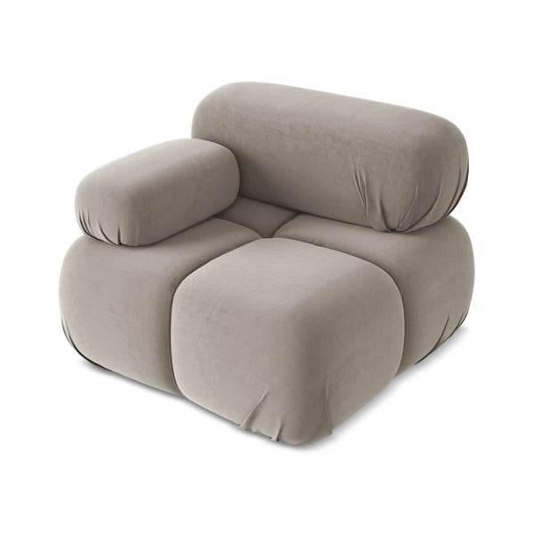 Бежов кадифен модул за диван (ляв ъгъл) Lokua – Makamii-image-2