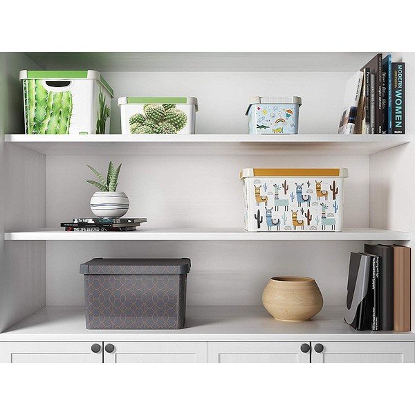 Тъмно сива кутия за съхранение с капак , 22 л Art Deco - Curver-image-1