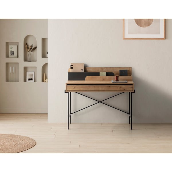 Работна маса от масивен дъб 60x113 cm Lila – Marckeric-image-2