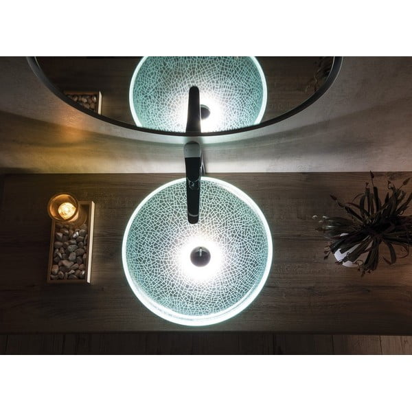 Стъклена кръгла мивка ø 42 cm Ice – Sapho-image-1