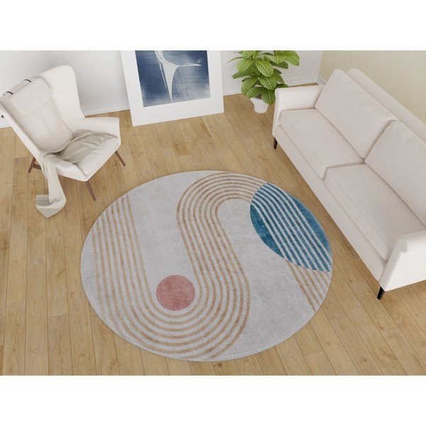 Миещ се кръгъл килим ø 120 cm Yuvarlak - Vitaus-image-1