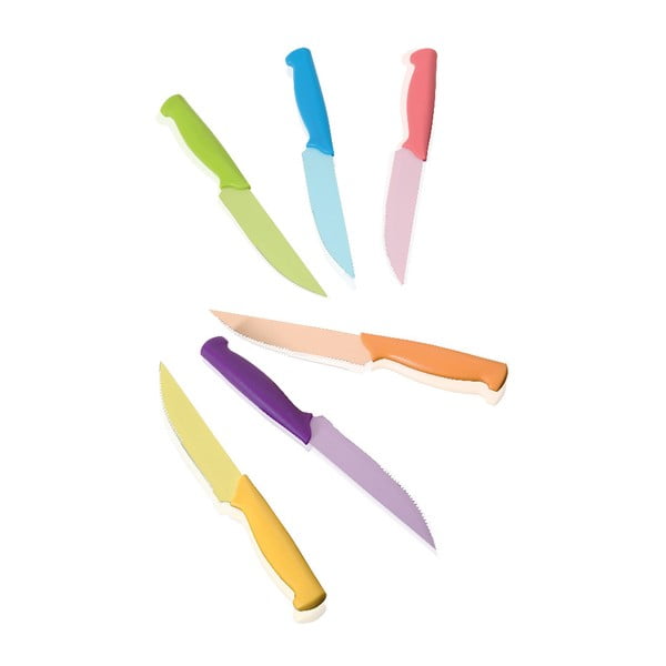 Комплект от 6 цветни ножа от неръждаема стомана - Brandani