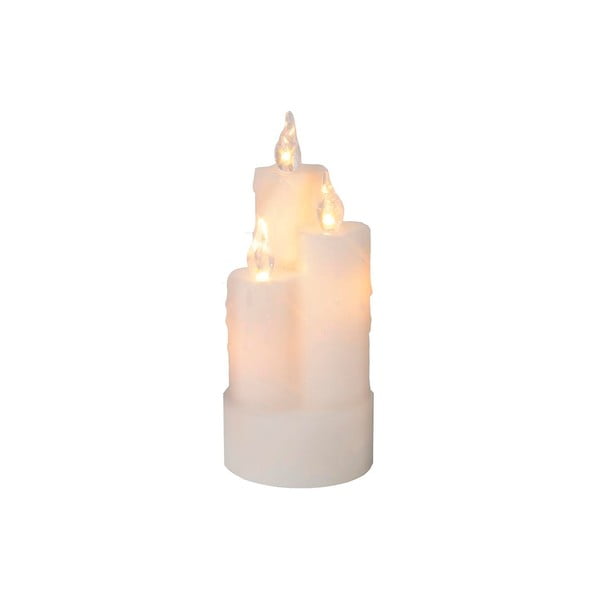 Bílá LED svíčka Wax, výška 19 cm