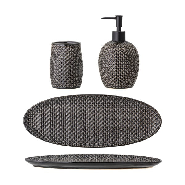 Сив керамичен комплект аксесоари за баня Hrin – Bloomingville-image-4