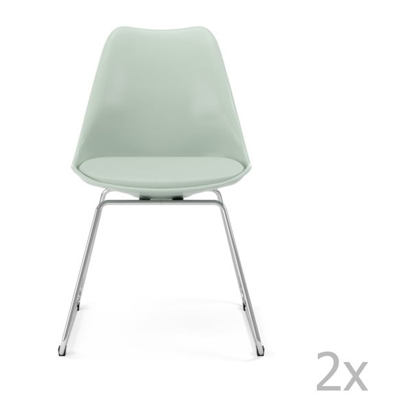Комплект от 2 зелено-сиви трапезни стола Gina - Tenzo