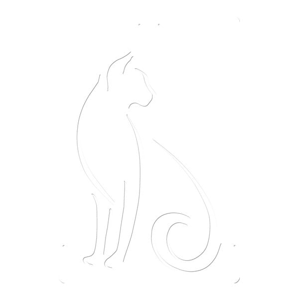 Bílá nástěnná kovová dekorace Wall Decor Cat Elegant