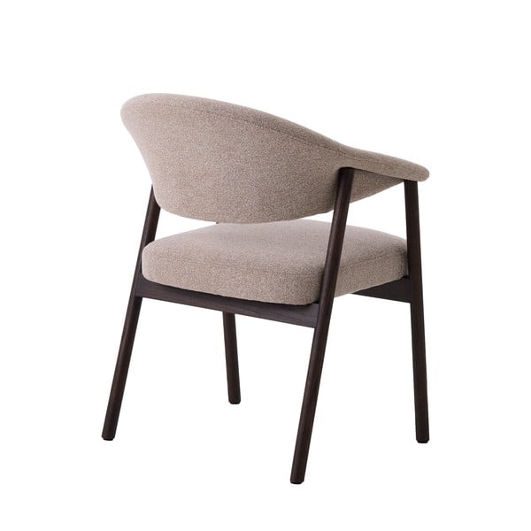 Бежови трапезни столове в комплект с подлакътници 2 бр. от масивен дъб Elk – Unique Furniture-image-2