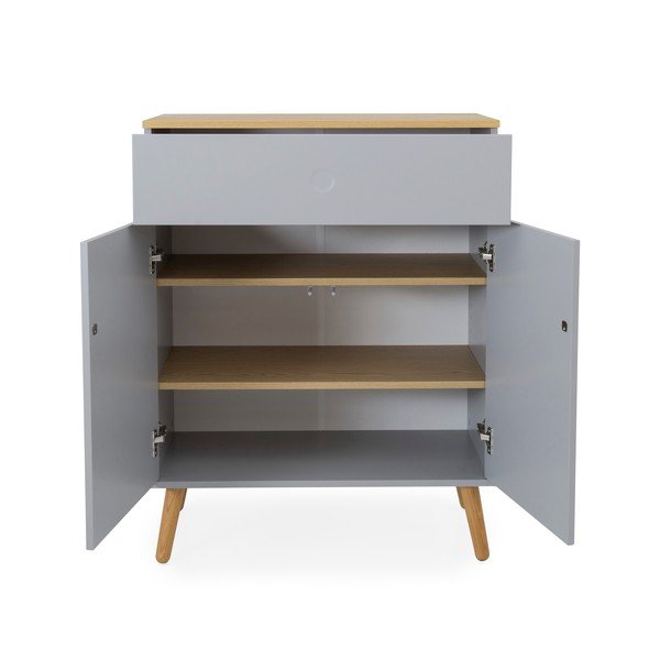 Сив скрин с дъбови крака , ширина 79 см Dot - Tenzo-image-2