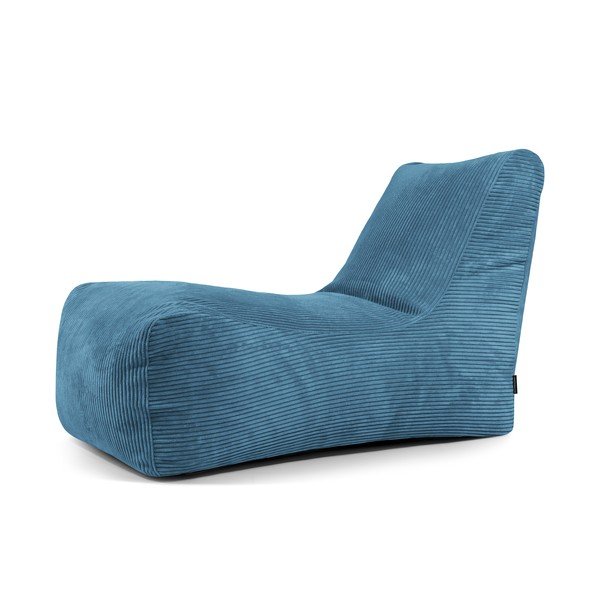 Син пуф от рипсено кадифе Lounge – SLOWDOWN