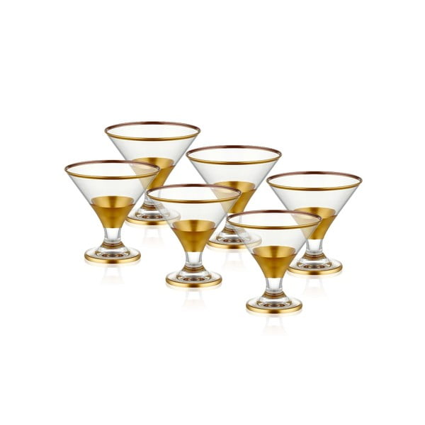 Комплект от 6 златни коктейлни чаши, 225 ml Glam - Mia