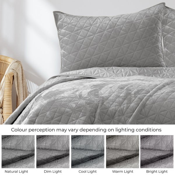 Светлосиво капитонирано покривало за легло 170x210 cm Laila – AmeliaHome-image-4