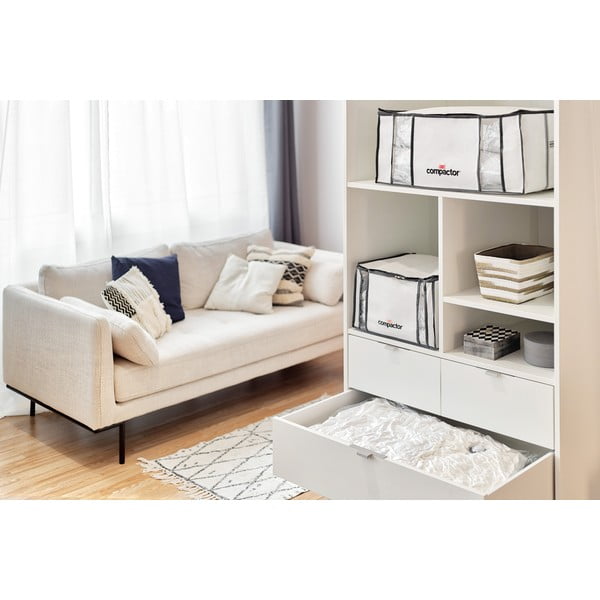 Вакуумна/подсилена текстилна кутия за съхранение на дрехи 65x45x27 cm Life – Compactor-image-3