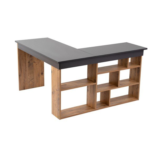 Работна маса с боров декор 120x130 cm Vesper – Kalune Design