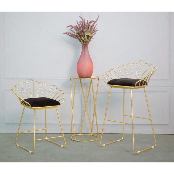Комплект от 2 бар стола в златисто и черно - Mauro Ferretti-image-1