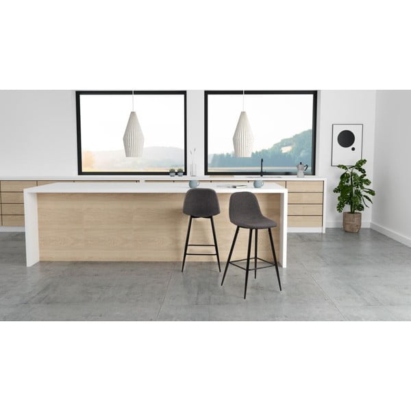 Сиви тапицирани бар столове в комплект 2 бр. (височина на седалката 65 cm) Wilma – Actona-image-2