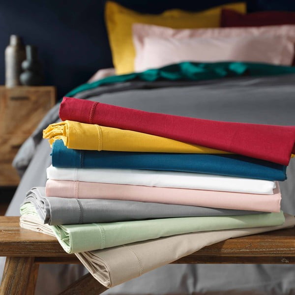 Светлозелен памучен чаршаф 180x290 cm Lina – douceur d'intérieur-image-3