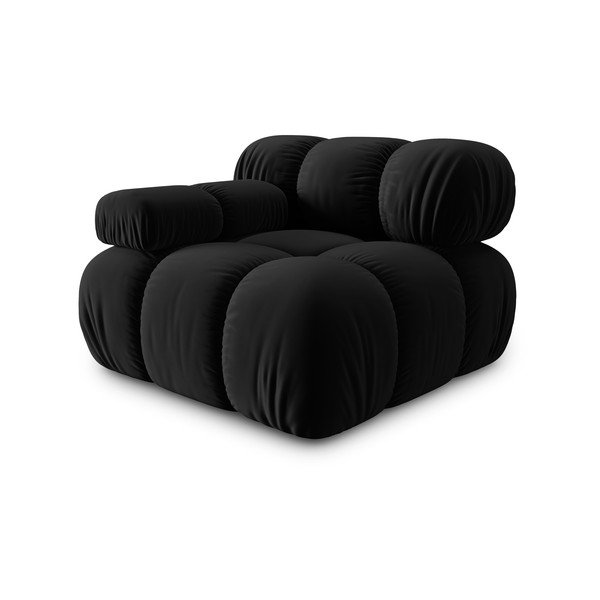 Модул за диван от черно кадифе (ляв ъгъл) Bellis - Micadoni Home-image-3