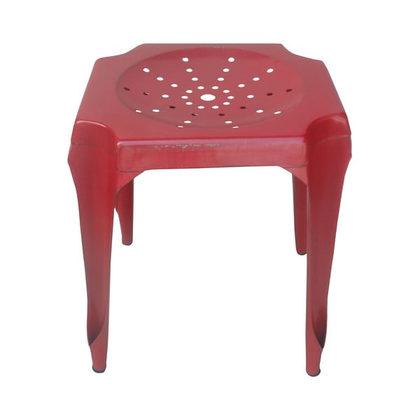 Kovový retro stolek Gion, červený