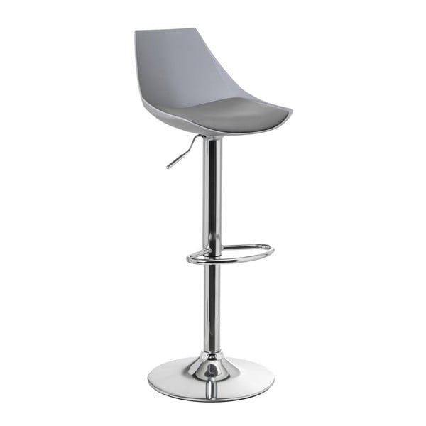 Сиви бар столове в комплект от 2 бр. с регулируема височина от имитация на кожа (височина на седалката 56,5 cm) – Casa Selección