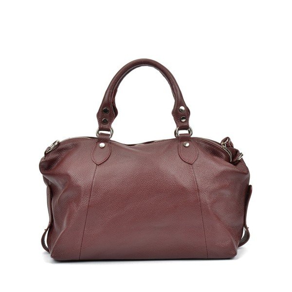 Виненочервена кожена чанта Mangotti Debra - Mangotti Bags-image-3