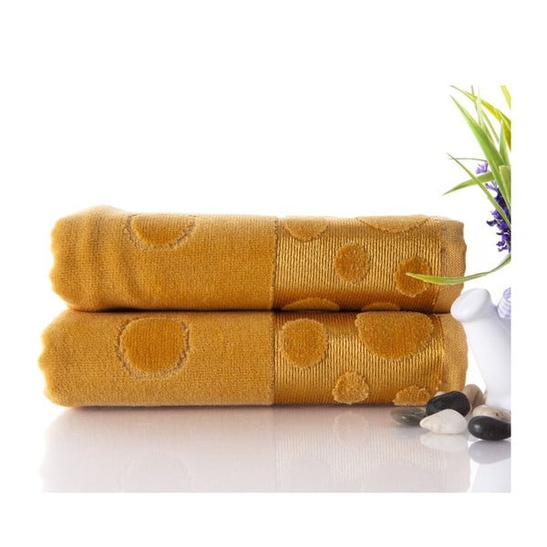 Sada 2 ručníků Tropical Mustard, 50x90 cm