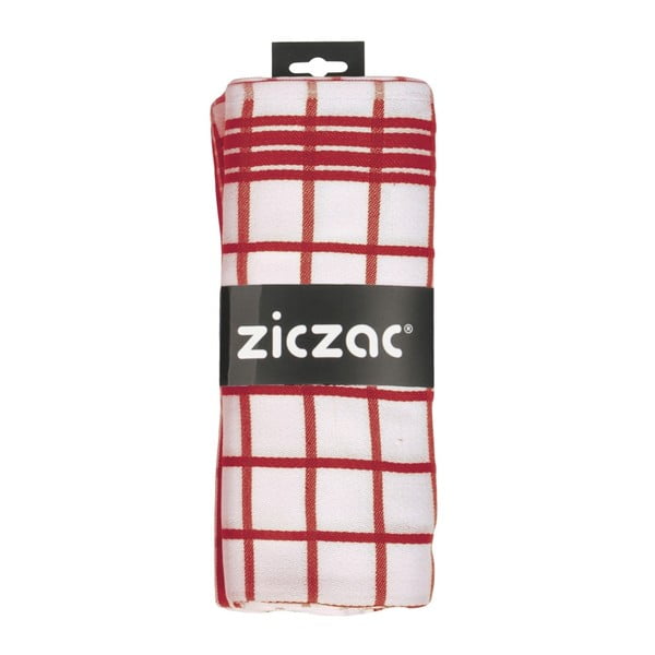Bílo-červená kuchyňská utěrka ZicZac Professional