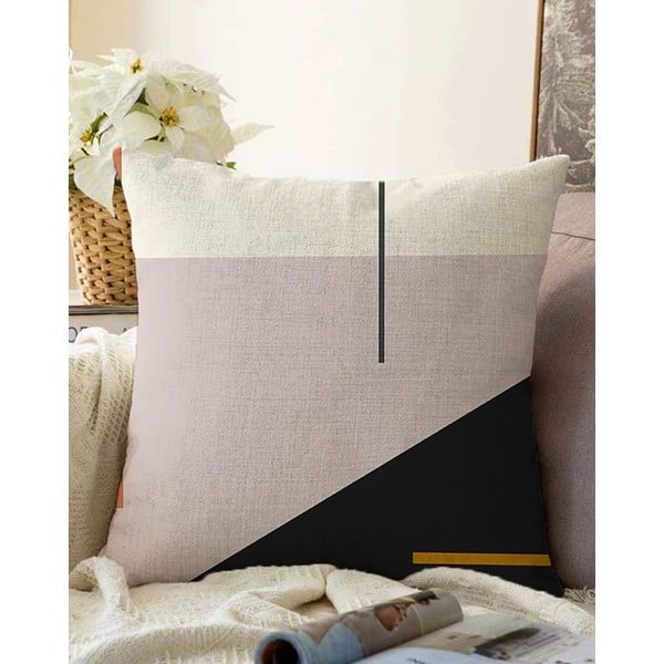 Розова и черна калъфка за възглавница от памучна смес Абстракт, 55 x 55 cm - Minimalist Cushion Covers