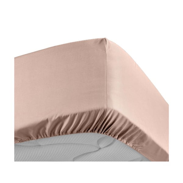Розов еластичен чаршаф от памук перкал 180x200 cm Percaline – douceur d'intérieur-image-3