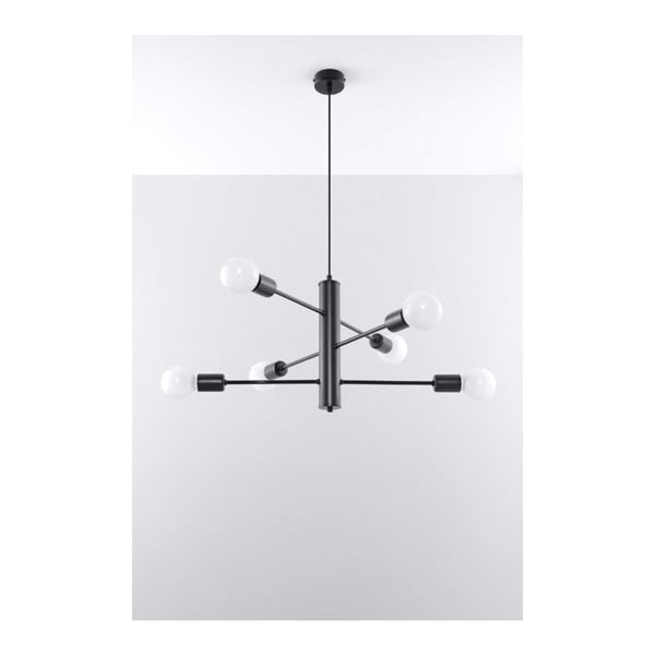 Черна висяща лампа 6 Donato - Sollux-image-2