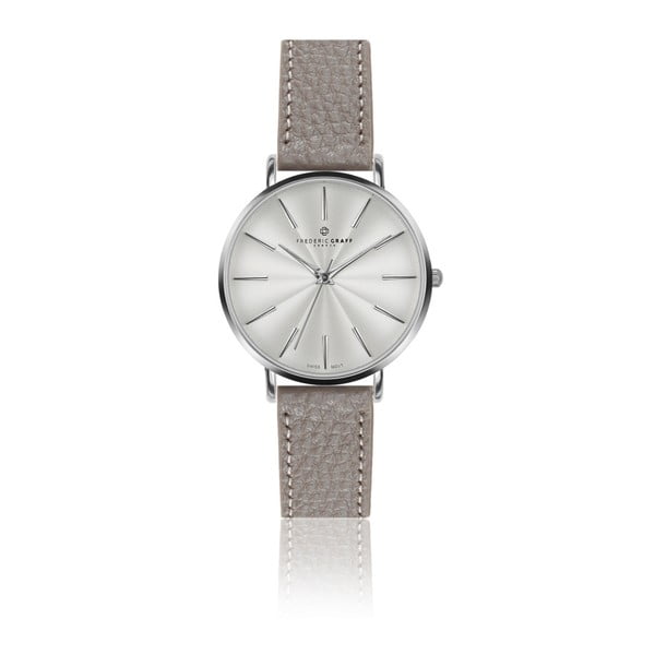 Dámské hodinky s páskem v šedé barvě z pravé kůže Frederic Graff Monte