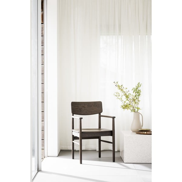 Тъмнокафяв трапезен стол от масивен дъб Maidstone – Rowico-image-1