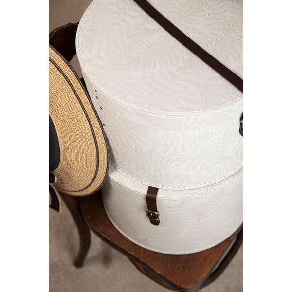 Кремави картонени кутии за съхранение в комплект 2 бр. с капаци ø 37,5x25,5 cm Rut Paper Laminate – Bigso-image-3