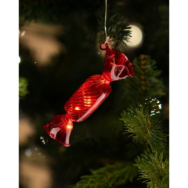 Червена висяща коледна светлинна украса ø 1,5 cm Hannah – Sirius-image-1