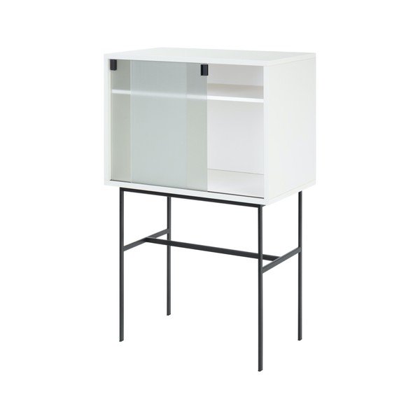 Сиво-бежова витрина с плъзгащи се врати 70x109x40 cm Lekko – noo.ma