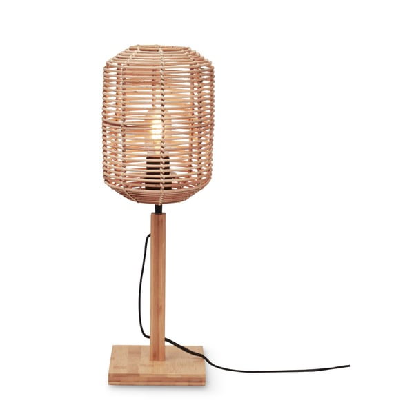 Настолна лампа с абажур от ратан в естествен цвят (височина 45 cm) Tanami - Good&Mojo