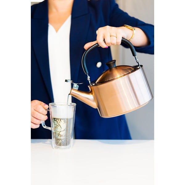 Чайник от неръждаема стомана в меден цвят 1,5 l Diamante – Vialli Design-image-3