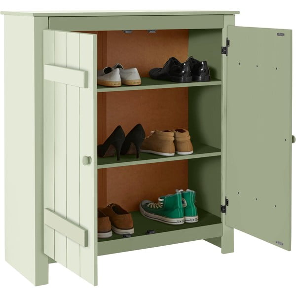 Светлозелено шкафче от масивен бор 100x110 cm Bertram – Støraa-image-4