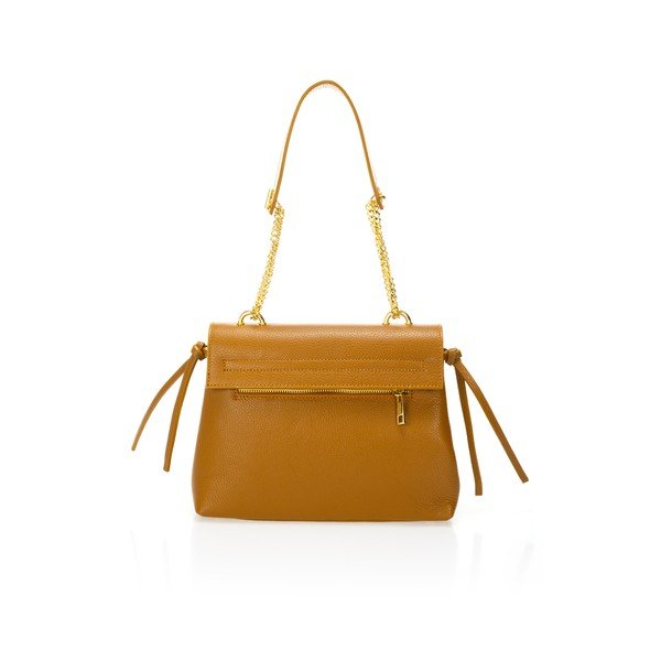 Оранжева кожена чанта Anna - Federica Bassi-image-2