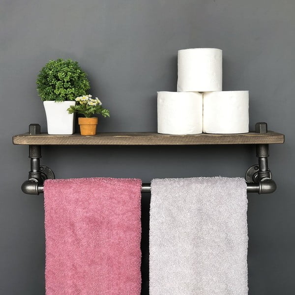 Дървен рафт с куки Raffan Pipe BoruRaf - Evila Originals-image-1