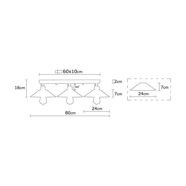 Черно осветително тяло за таван с метален абажур ø 24 cm Berceste – Opviq lights-image-4