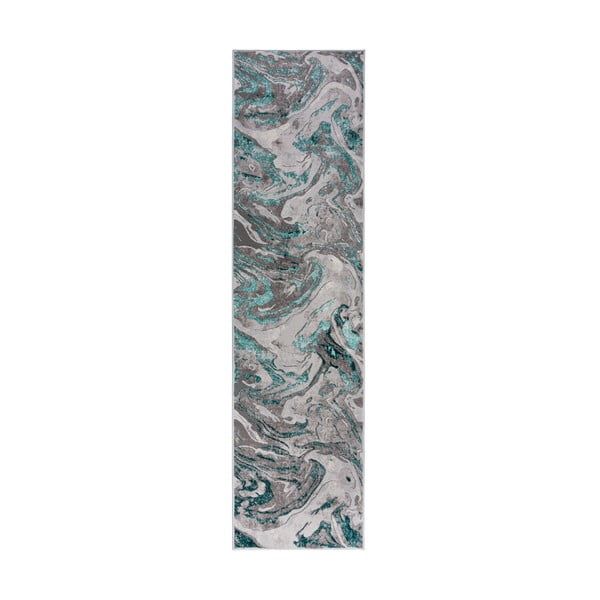 Сиво-синя пътека , 60 x 230 cm Marbled - Flair Rugs