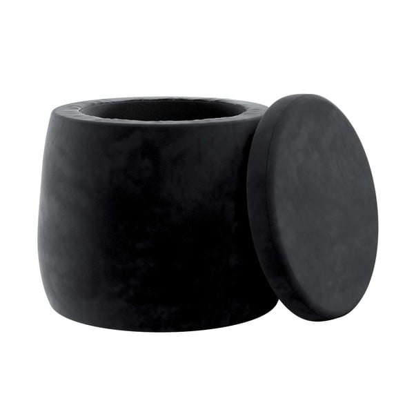 Черен кадифен детски пуф Posh Velvet – Yellow Tipi-image-1