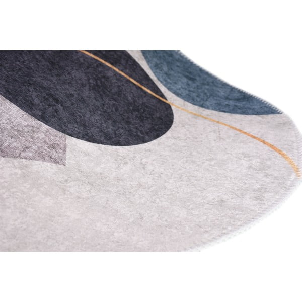 Синьо-сив миещ се килим 80x120 cm Oval - Vitaus-image-2